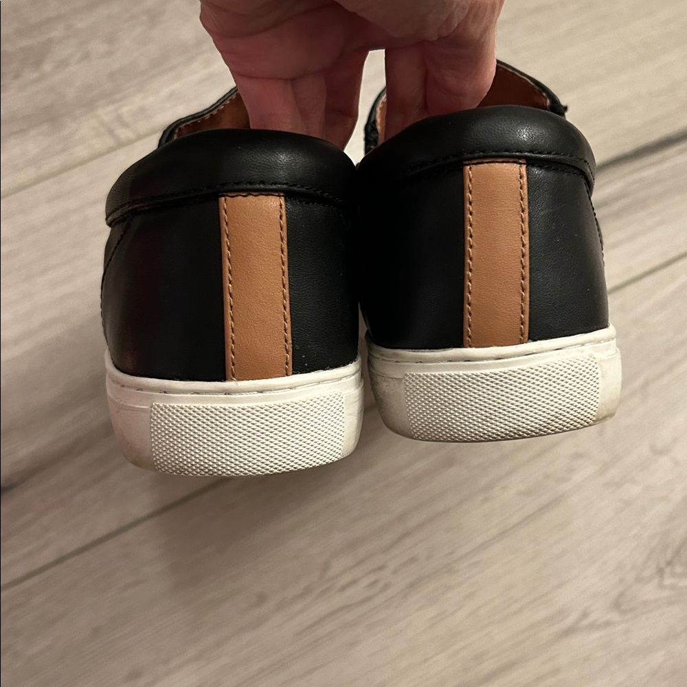 Gentle Souls Lowe Black Leather Slip On, Zip Up Sneakers - Picture 7 of 13